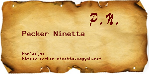 Pecker Ninetta névjegykártya